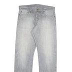 CARHARTT Mens Grey Regular Straight Denim Cotton Blend Light W32 L32 Button