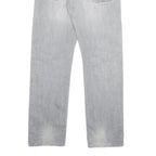 CARHARTT Mens Grey Regular Straight Denim Cotton Blend Light W32 L32 Button