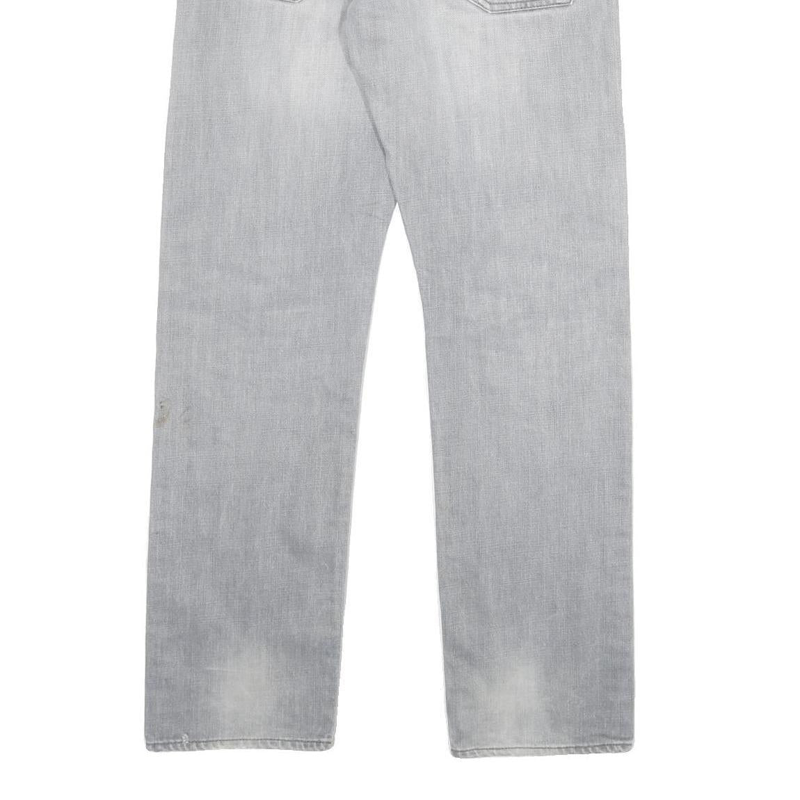 CARHARTT Mens Grey Regular Straight Denim Cotton Blend Light W32 L32 Button