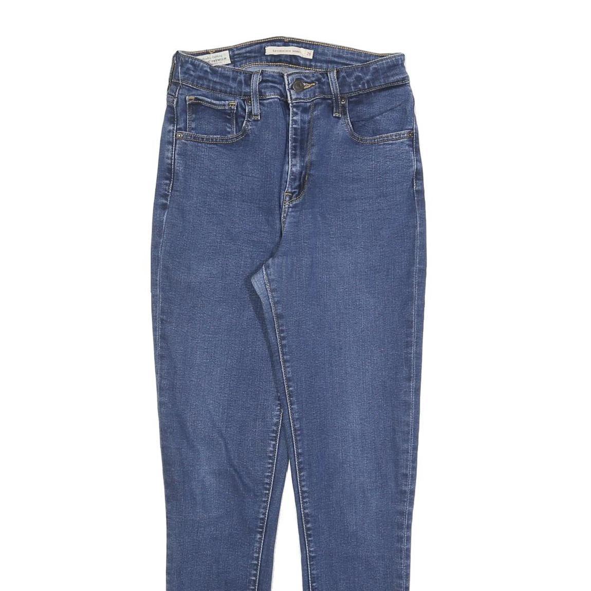 LEVI'S 721 Womens Jeans Blue Slim Skinny Denim Medium W26 L28 Stretch Zip