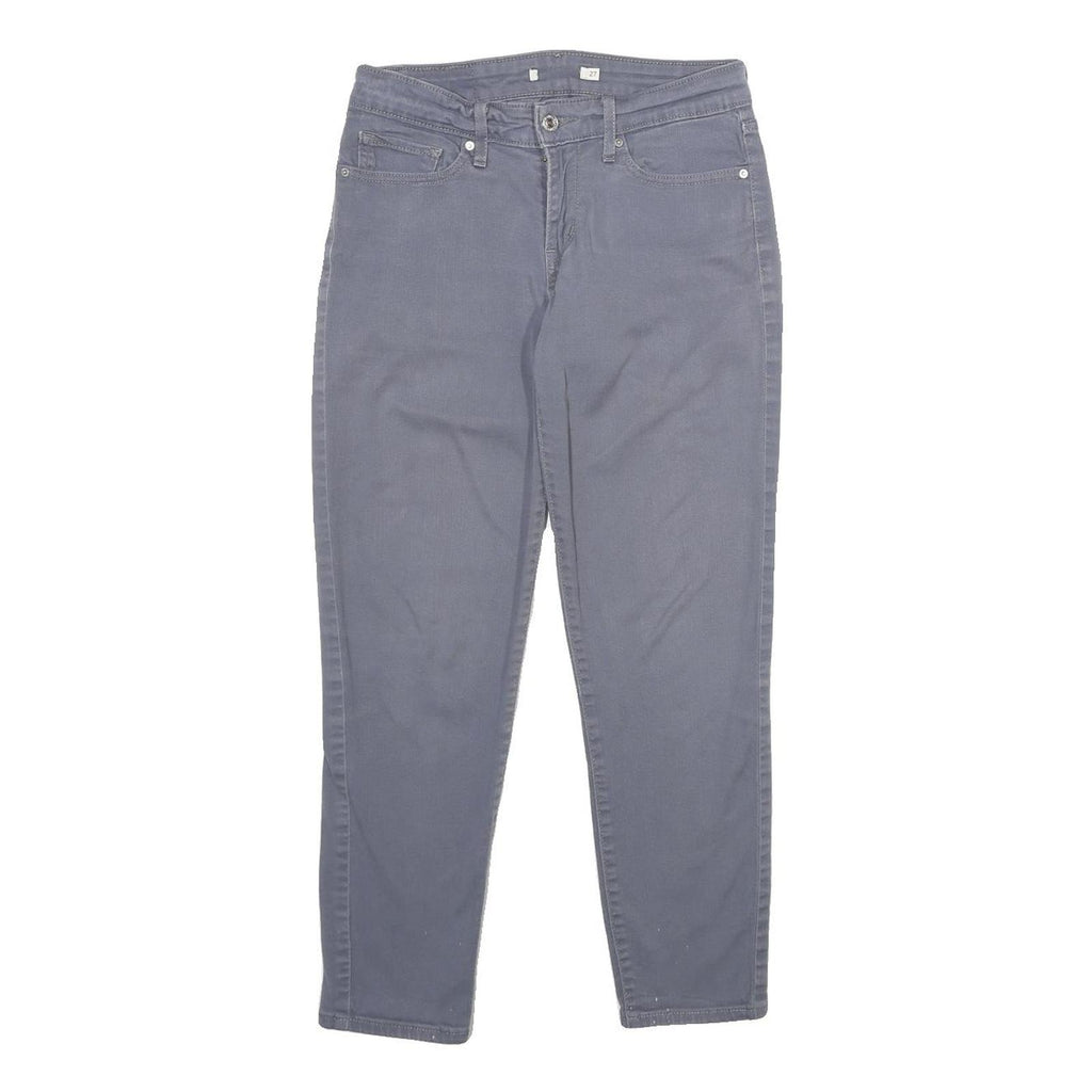 LEVI'S Womens Jeans Grey Regular Skinny Denim Light W27 L26 Zip Cotton Blend