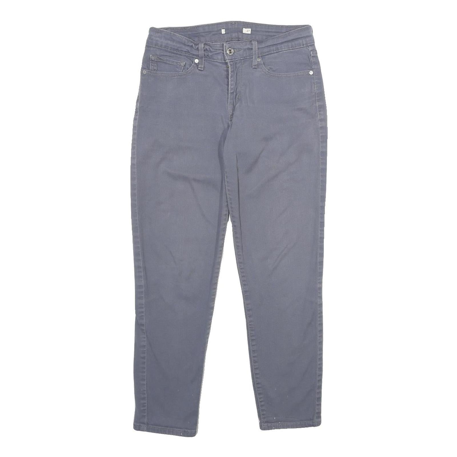 LEVI'S Womens Jeans Grey Regular Skinny Denim Light W27 L26 Zip Cotton Blend