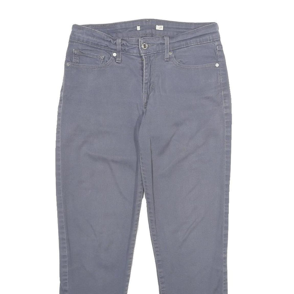 LEVI'S Womens Jeans Grey Regular Skinny Denim Light W27 L26 Zip Cotton Blend