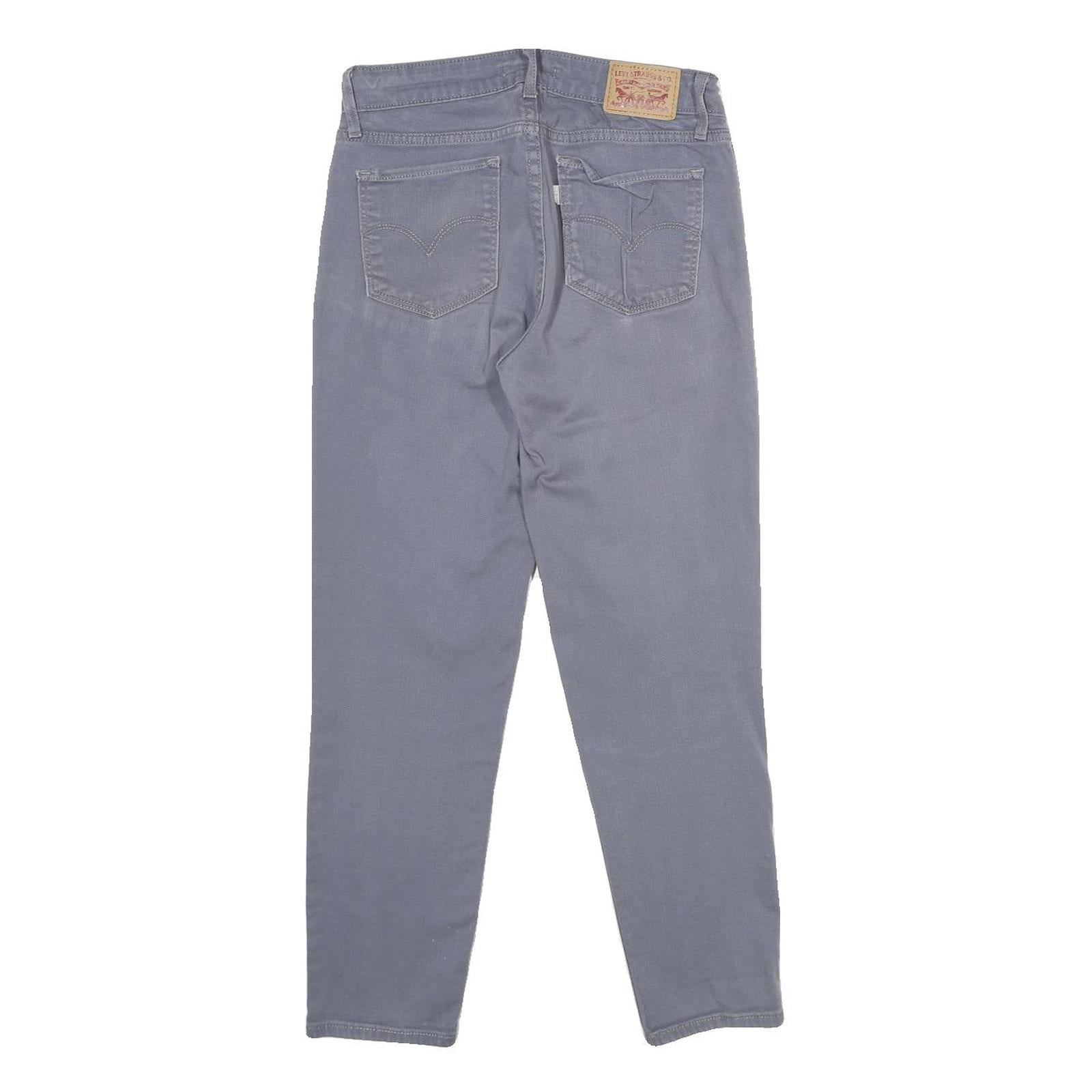 LEVI'S Womens Jeans Grey Regular Skinny Denim Light W27 L26 Zip Cotton Blend