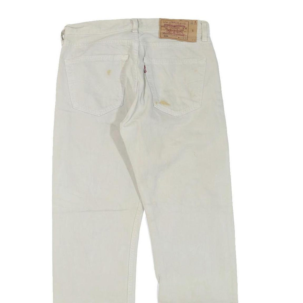LEVI'S 501 Mens Regular White Jeans Denim Cotton Blend Button W30 L28 Classic
