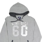 LONSDALE Womens Grey Hoodie L Zip Front Drawstring Hood Casual Sweatshirt