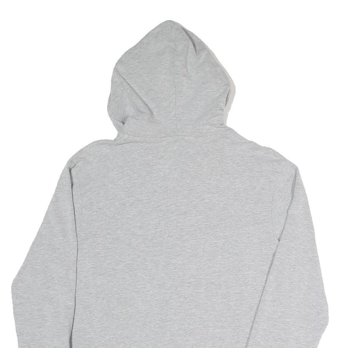 LONSDALE Womens Grey Hoodie L Zip Front Drawstring Hood Casual Sweatshirt