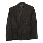 LAUREN RALPH LAUREN Womens Brown & Maroon Double Breasted Jacket S Cotton Blend