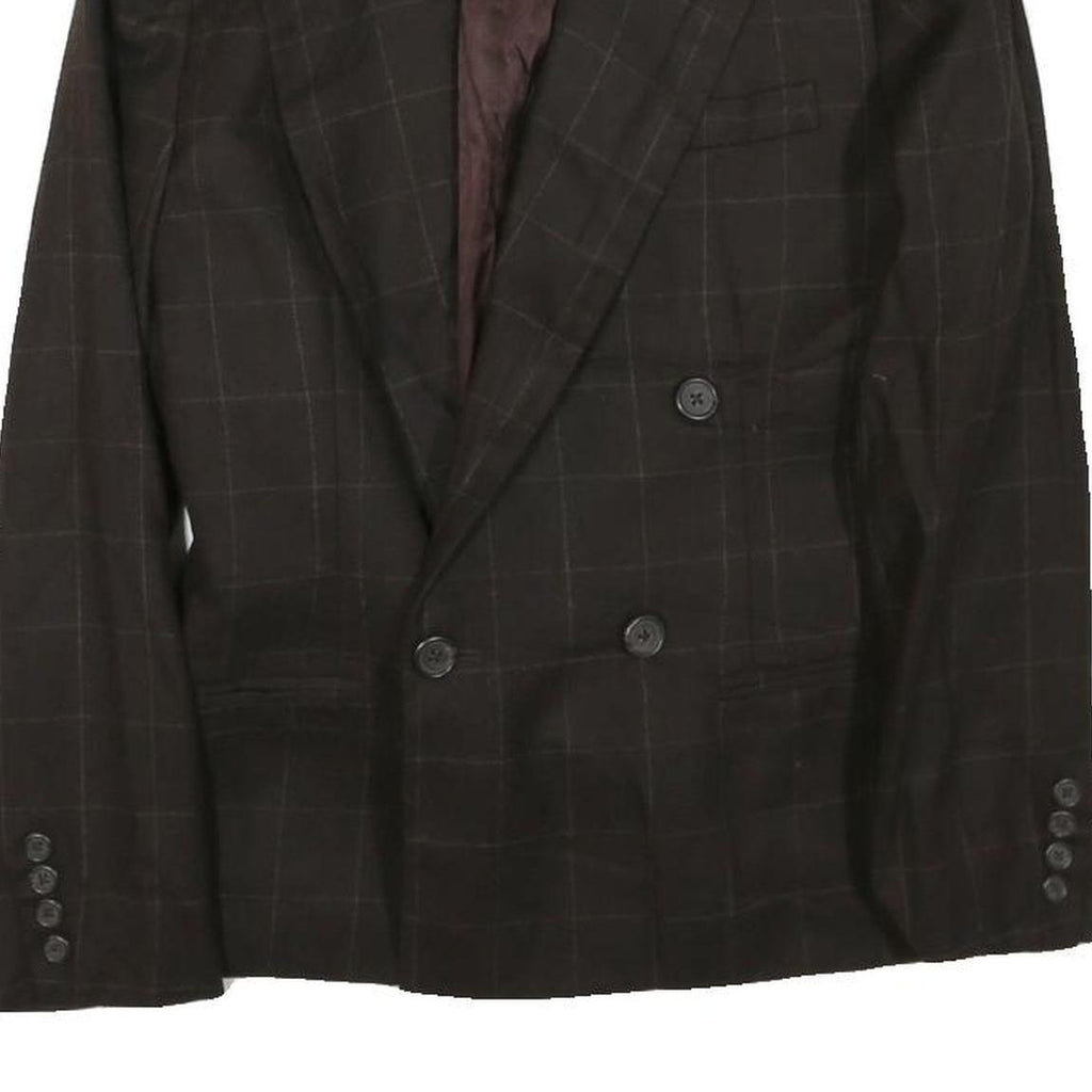 LAUREN RALPH LAUREN Womens Brown & Maroon Double Breasted Jacket S Cotton Blend