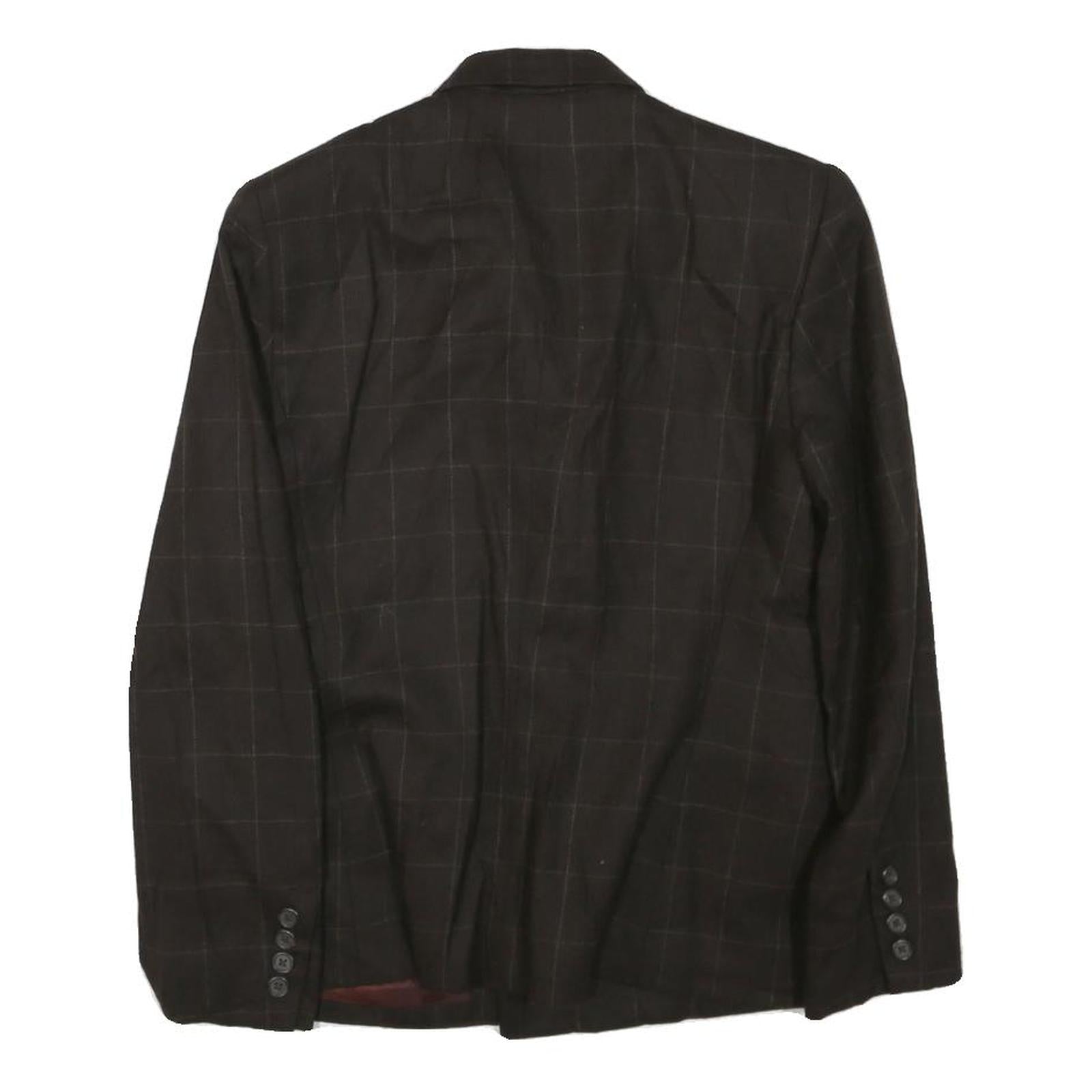 LAUREN RALPH LAUREN Womens Brown & Maroon Double Breasted Jacket S Cotton Blend