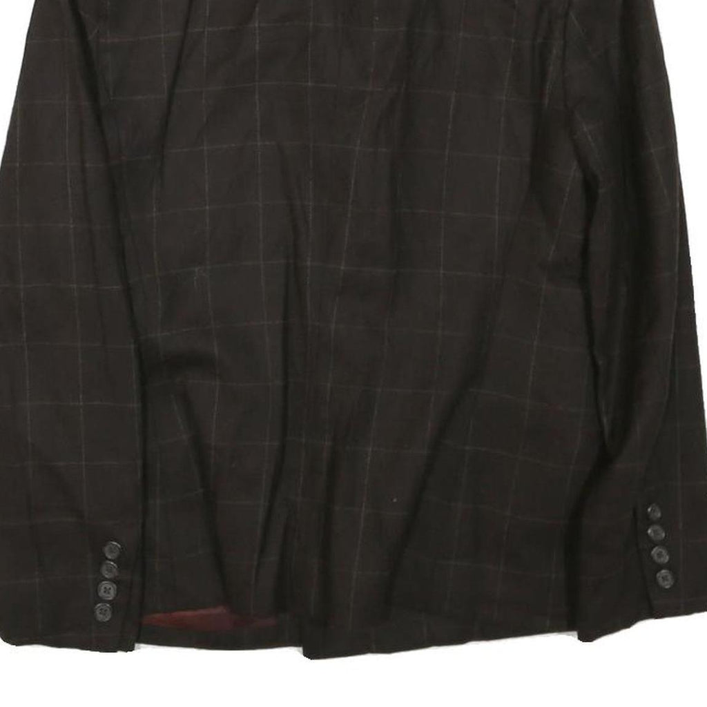 LAUREN RALPH LAUREN Womens Brown & Maroon Double Breasted Jacket S Cotton Blend