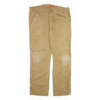 DICKIES Mens Cotton Beige Regular Straight Trousers W38 L32 Workwear Zip Closure
