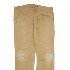 DICKIES Mens Cotton Beige Regular Straight Trousers W38 L32 Workwear Zip Closure