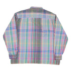 Mens Pastel Green & Pink Check Shirt XL Cotton Casual Long Sleeve Button