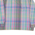 Mens Pastel Green & Pink Check Shirt XL Cotton Casual Long Sleeve Button