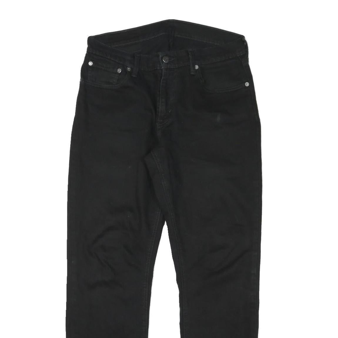 LEVI'S Mens Black Slim Jeans Denim W31 L30 Button Closure Stretch Blend