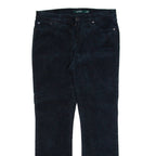 LAUREN RALPH LAUREN Womens Corduroy Trousers Black Slim Straight W30 L30