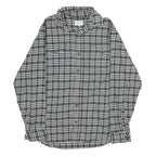 JACHS Mens Black & White Check Shirt M Casual Cotton Long Sleeve Button