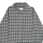 JACHS Mens Black & White Check Shirt M Casual Cotton Long Sleeve Button