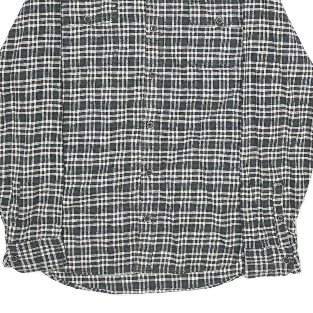 JACHS Mens Black & White Check Shirt M Casual Cotton Long Sleeve Button