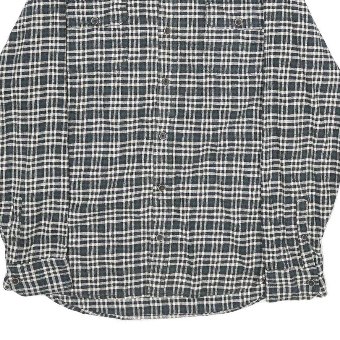 JACHS Mens Black & White Check Shirt M Casual Cotton Long Sleeve Button