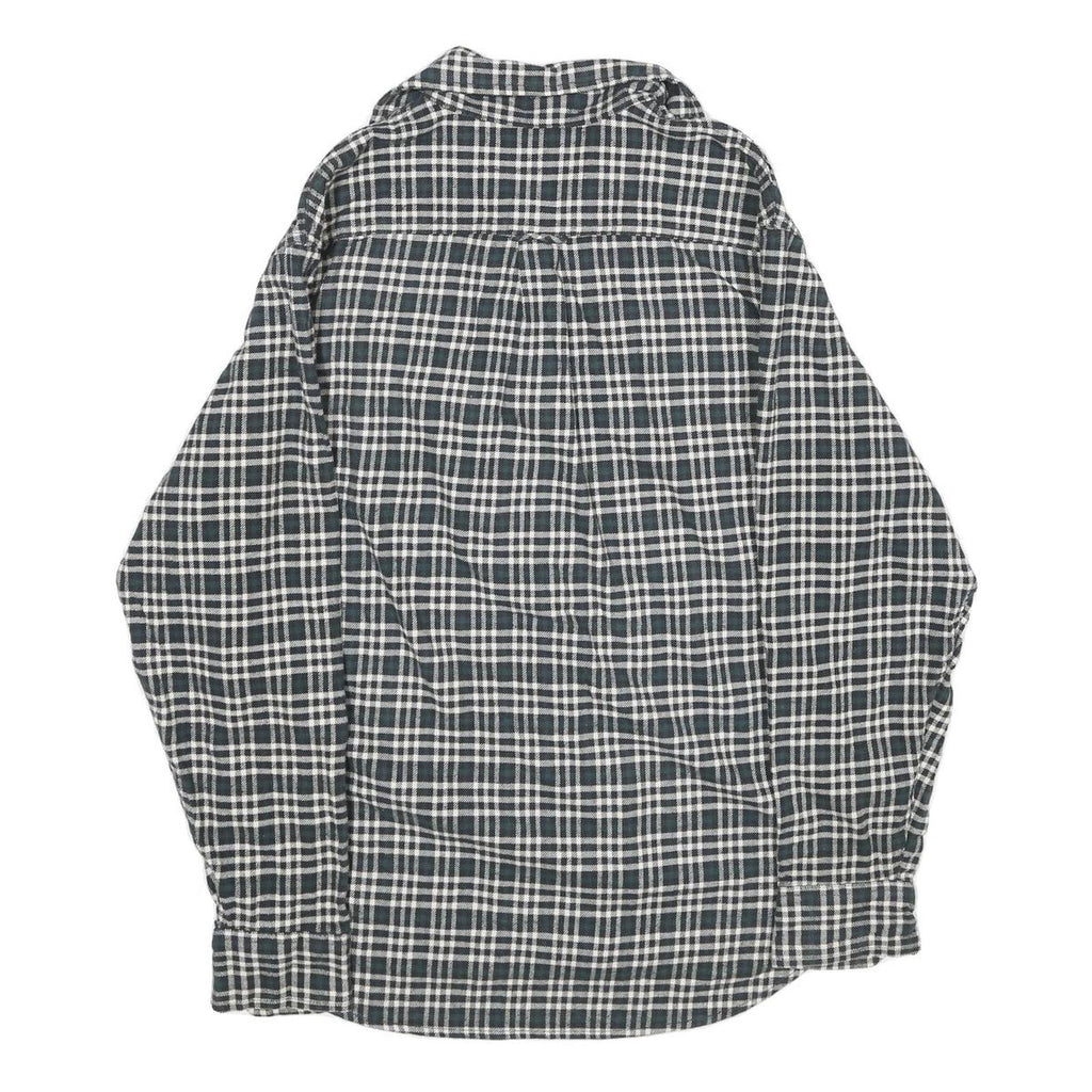 JACHS Mens Black & White Check Shirt M Casual Cotton Long Sleeve Button