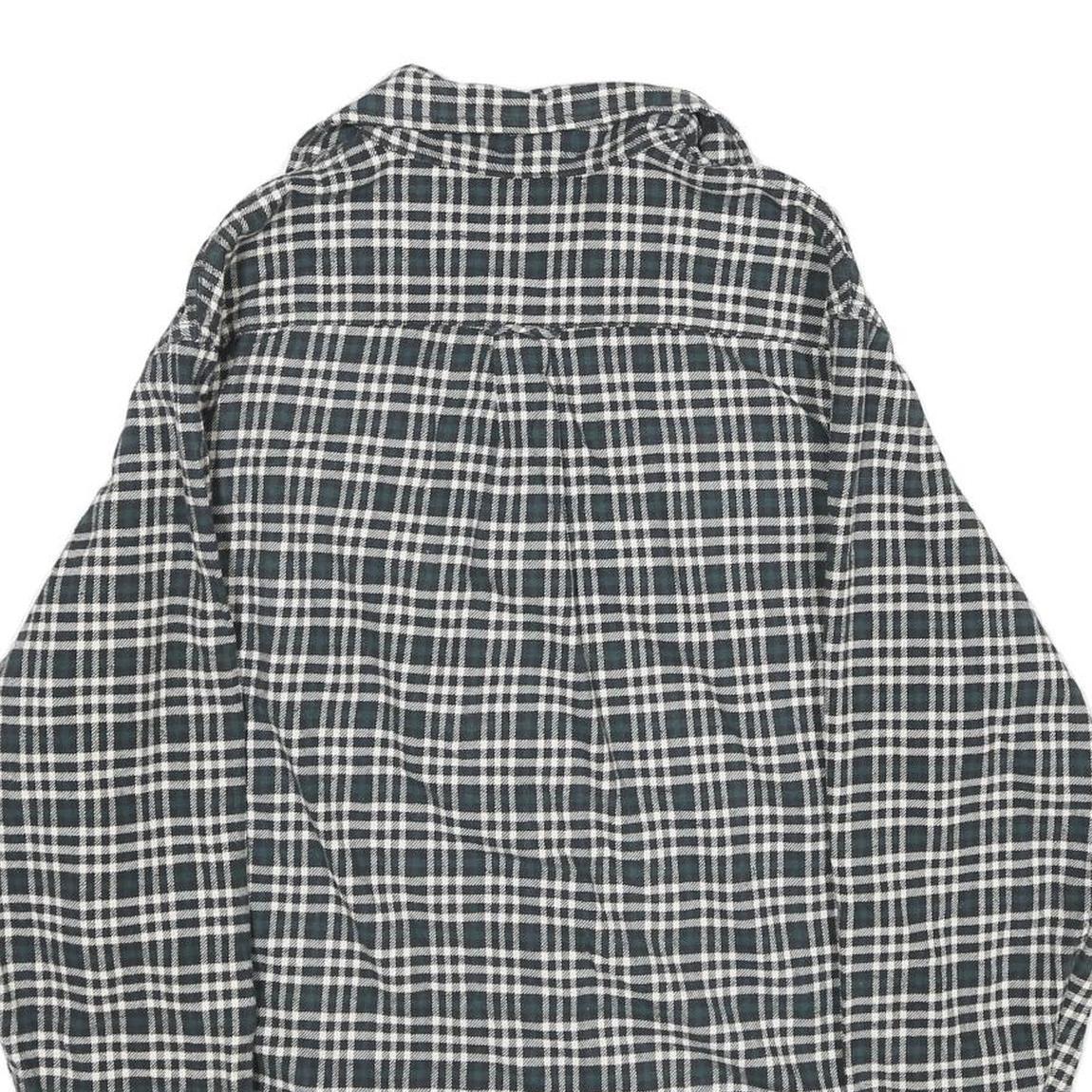 JACHS Mens Black & White Check Shirt M Casual Cotton Long Sleeve Button
