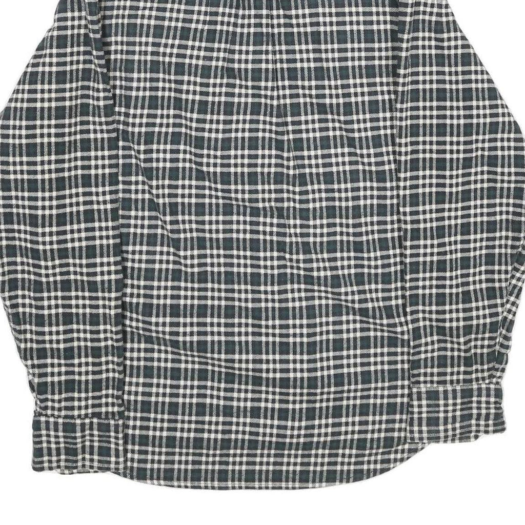 JACHS Mens Black & White Check Shirt M Casual Cotton Long Sleeve Button