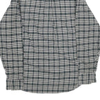 JACHS Mens Black & White Check Shirt M Casual Cotton Long Sleeve Button