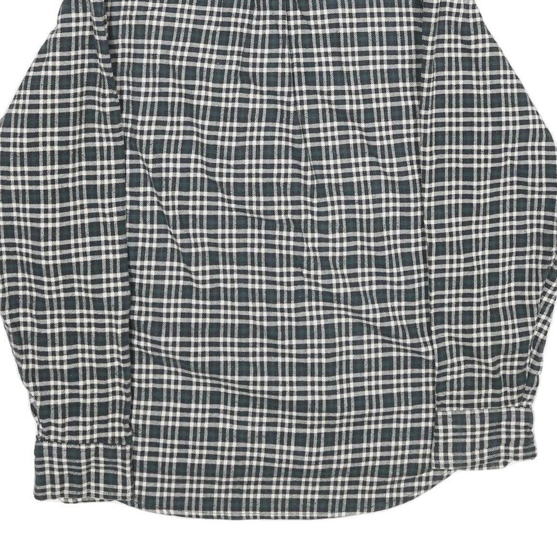 JACHS Mens Black & White Check Shirt M Casual Cotton Long Sleeve Button