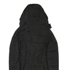 H&M Womens Black Puffer Jacket UK 6 Polyester Blend Zip Hooded Quilted Warm