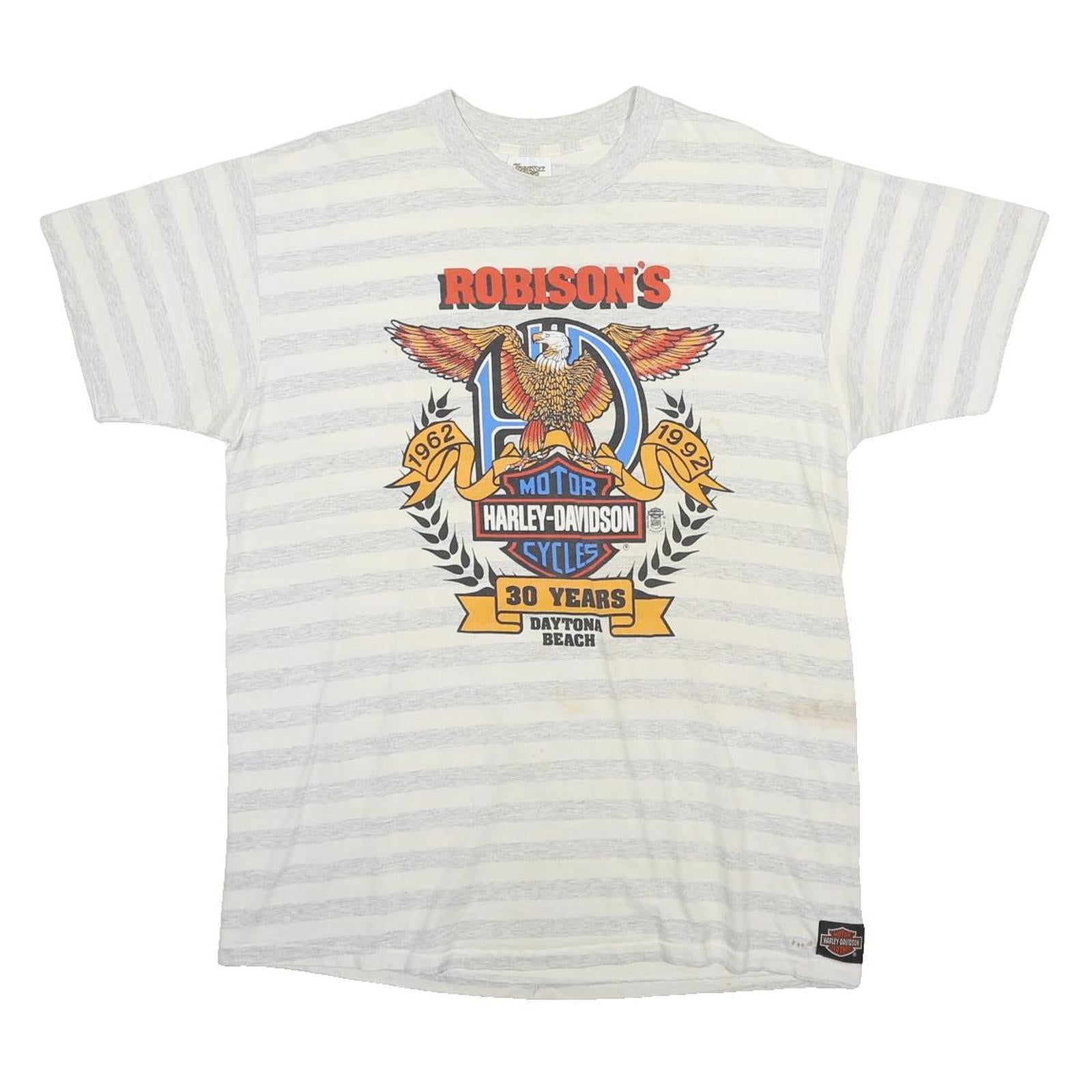 Vintage Tennessee River Gold 1992 Mens Grey Robison Harley-Davidson T-Shirt