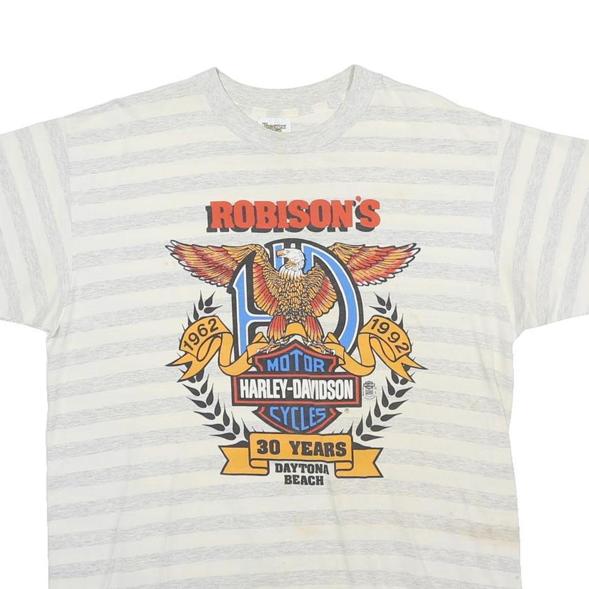 Vintage Tennessee River Gold 1992 Mens Grey Robison Harley-Davidson T-Shirt