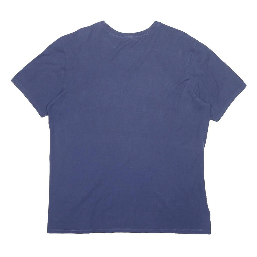 NIKE Mens Blue Distorted Logo Graphic T-Shirt L Short Sleeve Crew Neck