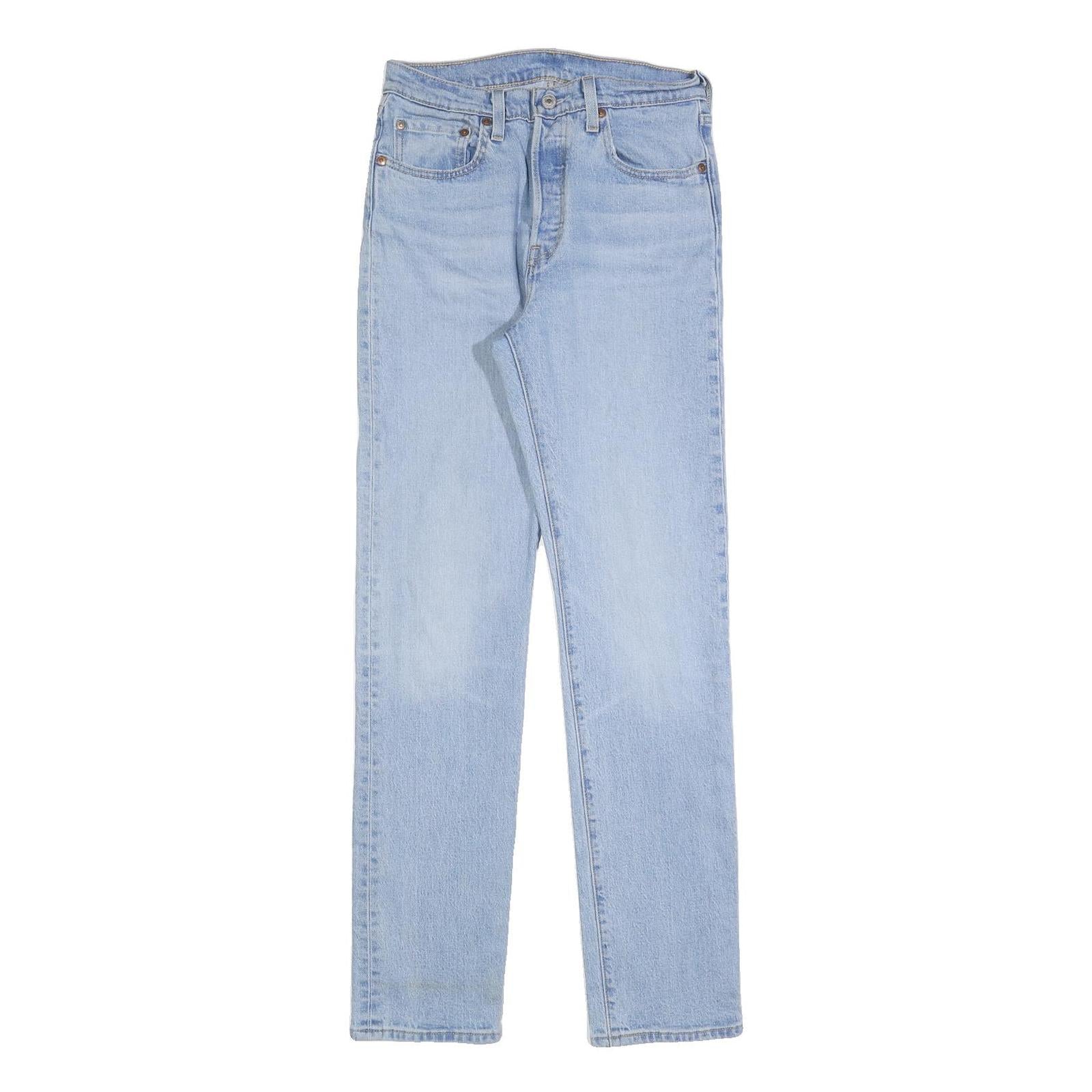 LEVI'S 501 Womens Jeans Light Blue Regular Straight Denim W27 L32 Cotton Blend