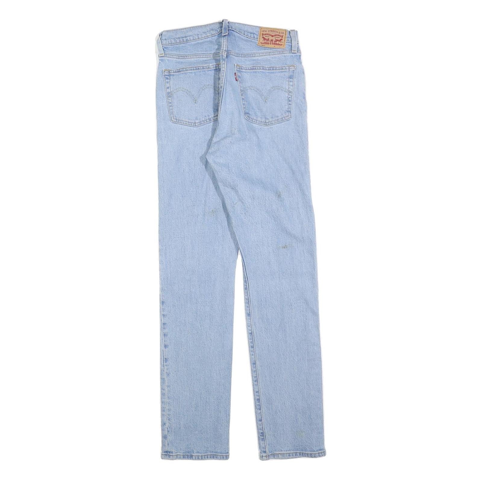 LEVI'S 501 Womens Jeans Light Blue Regular Straight Denim W27 L32 Cotton Blend