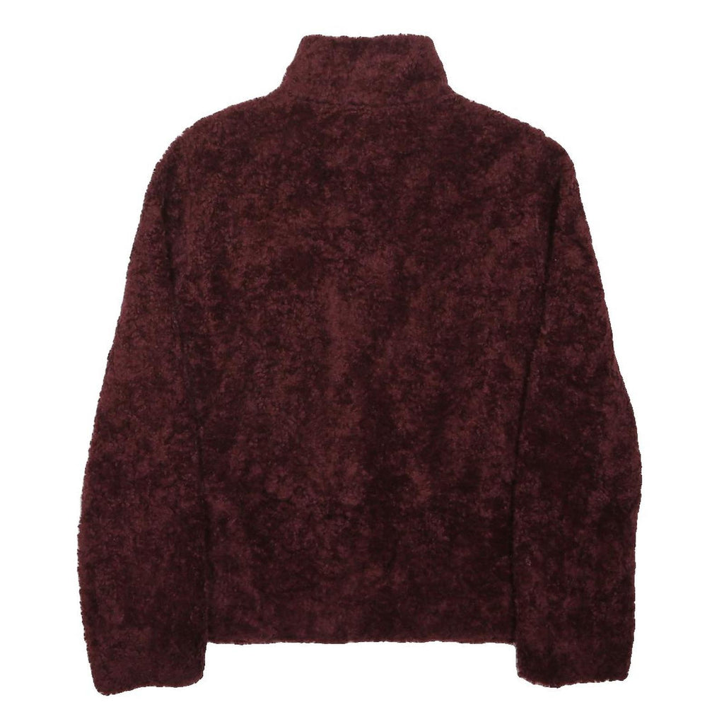 PENDLETON Womens Maroon Red Fleece Jacket M Polyester Zip Chest Pocket Warm