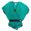 VIRGINIE Womens Blouse Green V-Neck Sleeveless M