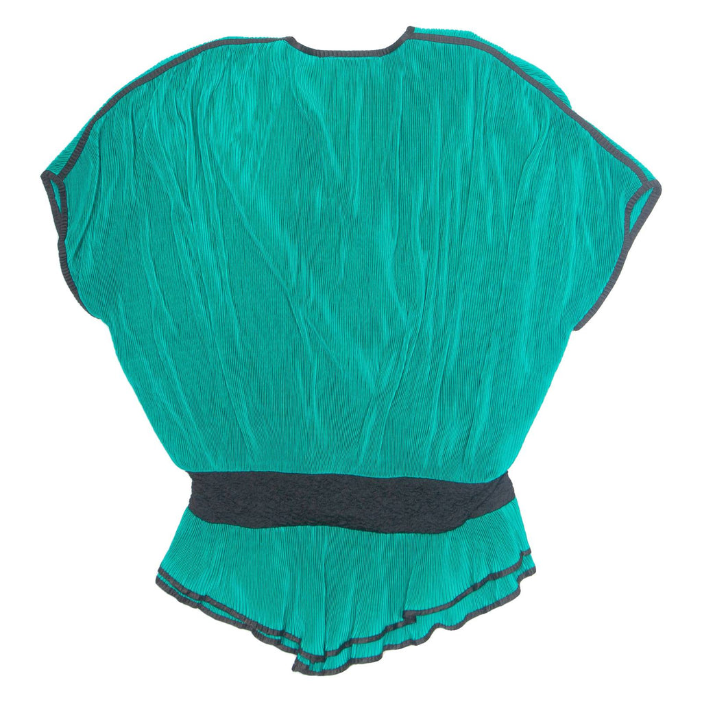 VIRGINIE Womens Blouse Green V-Neck Sleeveless M