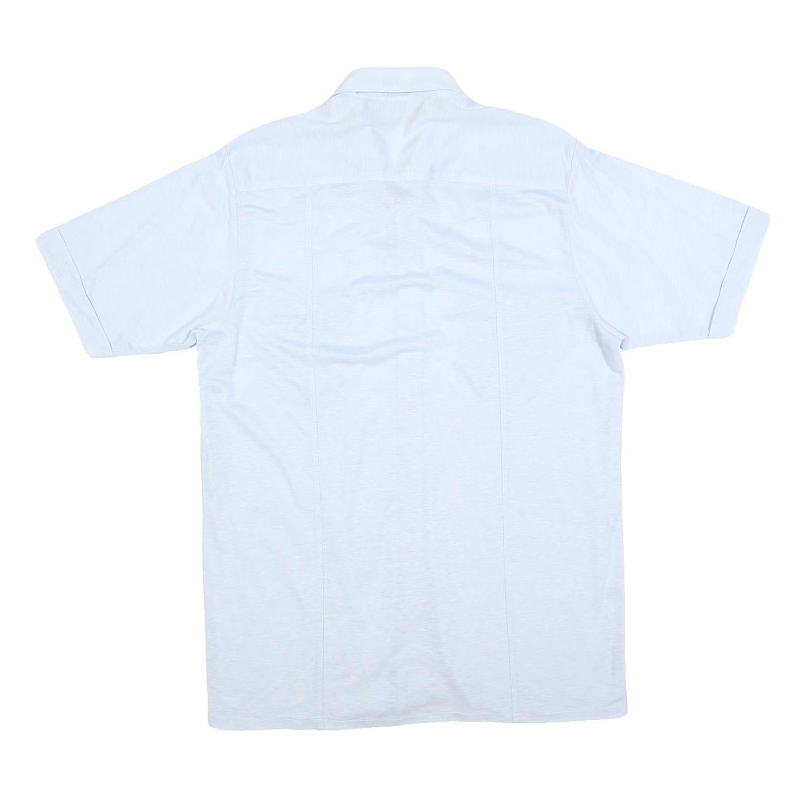 JOCKEY Mens Light Blue Shirt L Cotton Blend Casual Classic Fit Short Sleeve