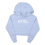 AYBL Womens Blue Crop Hoodie S Cotton Blend Casual Activewear Sweatshirt