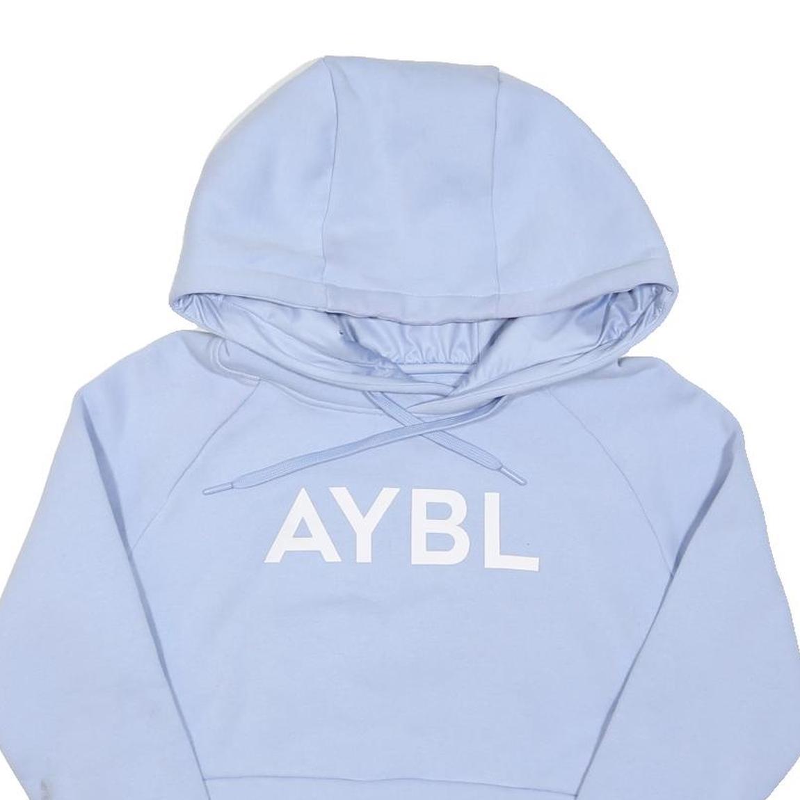 AYBL Womens Blue Crop Hoodie S Cotton Blend Casual Activewear Sweatshirt