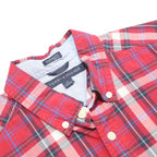 TOMMY HILFIGER Mens Red & White Check Shirt M Classic Fit Button Down Cotton