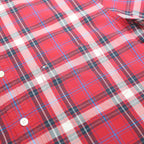 TOMMY HILFIGER Mens Red & White Check Shirt M Classic Fit Button Down Cotton