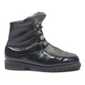 KANDAHAR Womens Leather Ankle Boots Black & Grey UK 5.5 Lace-Up Winter Warm
