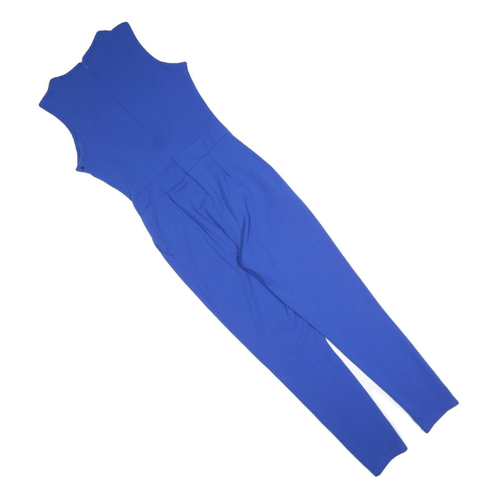 KRISP Womens Blue Playsuit S Polka Dot Detail Sleeveless Zip Closure