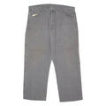 DICKIES Carpenter Workwear Mens Canvas Trousers Grey Regular Straight W40 L30