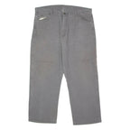 DICKIES Carpenter Workwear Mens Canvas Trousers Grey Regular Straight W40 L30