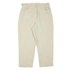 CERRUTI Womens Linen Blend Cream Relaxed Straight Trousers W31 L25 Casual Smart