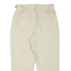 CERRUTI Womens Linen Blend Cream Relaxed Straight Trousers W31 L25 Casual Smart